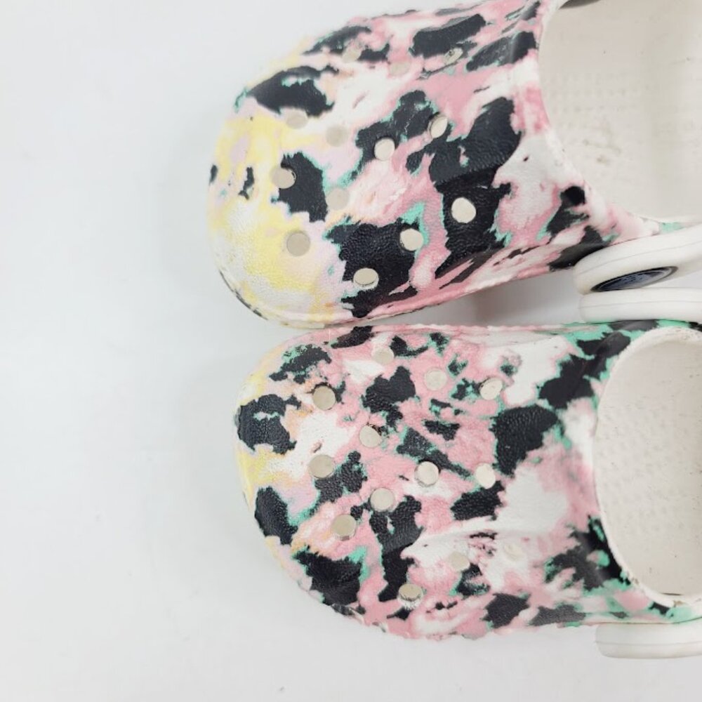 Crocs Girl's Multicolor Classic Tie Dye Adjustable Slip-On Casual Clogs Size‎ 4 - Picture 3 of 7
